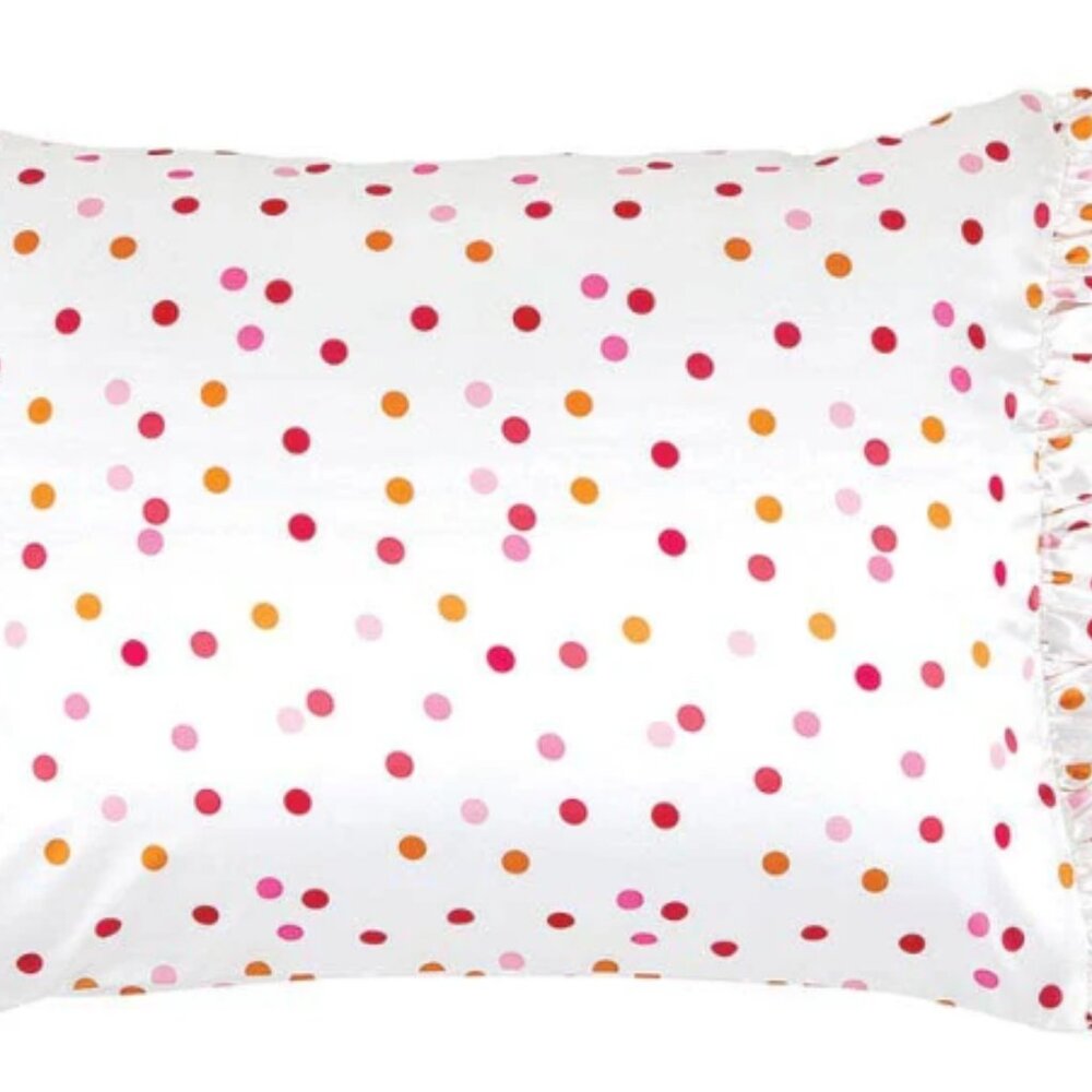Bella Sleep + Spa Confetti Satin Ruffled Pillow Covers New